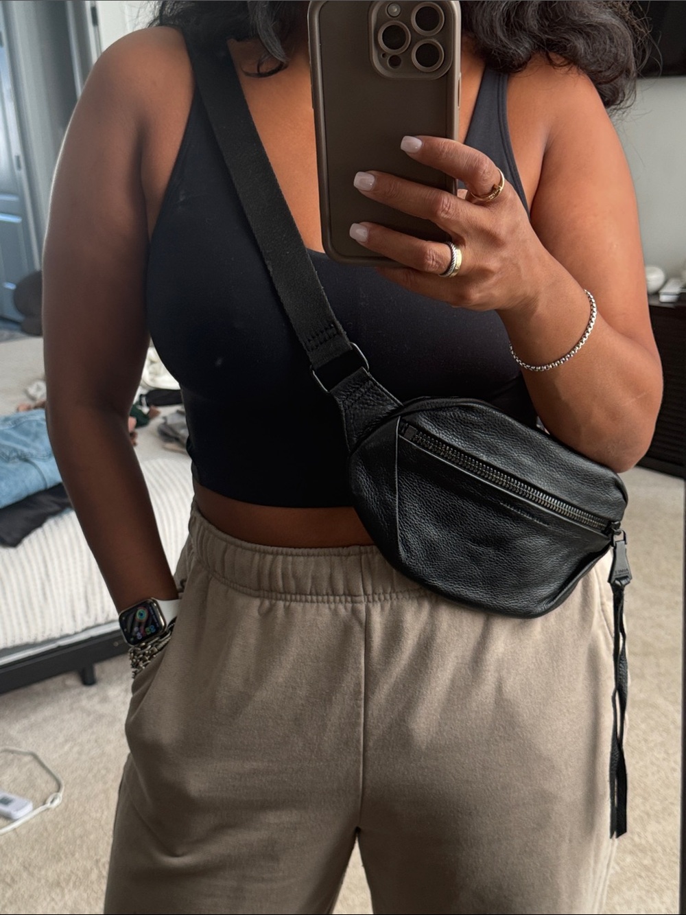 Aimee Kestenberg Black Leather Belt Bag - Picture 2 of 4
